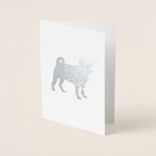Pug Dog Baby shower Grey Puppy Gender Neutral Folie Kaarten