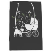 Pug Dog Baby shower Grey Puppy Gender Neutral Medium Cadeauzakje (Voorkant)