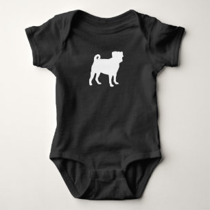 Pug Dog Baby shower Grey Puppy Gender Neutral Romper