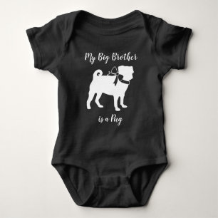 Pug Dog Baby shower Grey Puppy Gender Neutral Romper