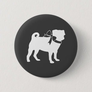 Pug Dog Baby shower Grey Puppy Gender Neutral Ronde Button 5,7 Cm