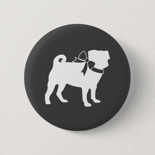 Pug Dog Baby shower Grey Puppy Gender Neutral Ronde Button 5,7 Cm (Voorkant)