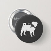 Pug Dog Baby shower Grey Puppy Gender Neutral Ronde Button 5,7 Cm (Voorkant /achterkant)