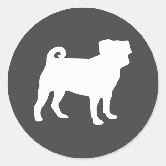 Pug Dog Baby shower Grey Puppy Gender Neutral Ronde Sticker (Voorkant)