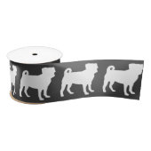 Pug Dog Baby shower Grey Puppy Gender Neutral Satijnen Lint (Spoel)