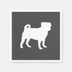 Pug Dog Baby shower Grey Puppy Gender Neutral Servet