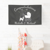 Pug Dog Baby shower Grey Puppy Gender Neutral Spandoek (Insitu)