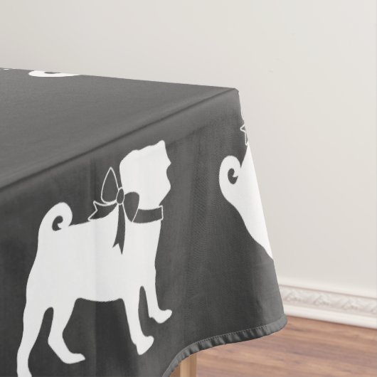 Pug Dog Baby shower Grey Puppy Gender Neutral Tafelkleed (Voorbeeld)