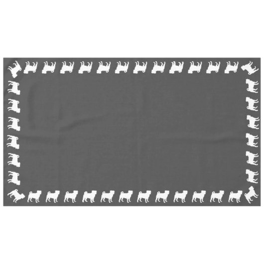 Pug Dog Baby shower Grey Puppy Gender Neutral Tafelkleed (Voorkant (Horizontaal))