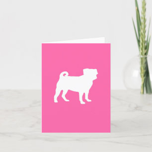 Pug Dog Baby shower Pink Puppy Girl Bedankkaart