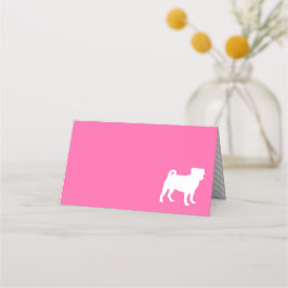 Pug Dog Baby shower Pink Puppy Girl Plaatskaartje