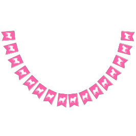 Pug Dog Baby shower Pink Puppy Girl Vlaggetjes