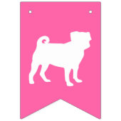 Pug Dog Baby shower Pink Puppy Girl Vlaggetjes (Tweede vlag)