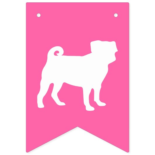 Pug Dog Baby shower Pink Puppy Girl Vlaggetjes (Eerste vlag)
