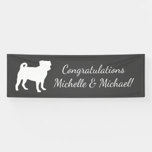 Pug Dog Baby shower Thema Puppy Gender Neutraal Spandoek