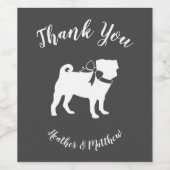 Pug Dog Baby shower Thema Puppy Gender Neutraal Wijn Etiket (Enkel label)