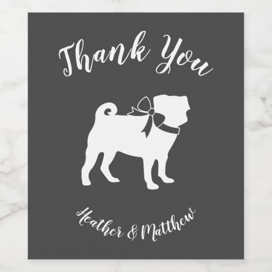 Pug Dog Baby shower Thema Puppy Gender Neutraal Wijn Etiket (Enkel label)