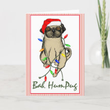 Pug Dog Bah Humpug Funny Kerstmis