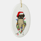 Pug Dog Bah Humpug Funny Kerstmis Keramisch Ornament (Rechts)