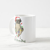 Pug Dog Bah Humpug Funny Kerstmis Koffiemok (Voorkant links)