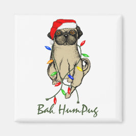 Pug Dog Bah Humpug Funny Kerstmis Magneet