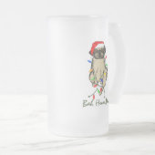 Pug Dog Bah Humpug Funny Kerstmis Matglas Bierpul (Voorkant rechts)