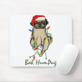 Pug Dog Bah Humpug Funny Kerstmis Muismat (Met muis)