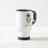 Pug Dog Bah Humpug Funny Kerstmis Reisbeker (Voorkant rechts)