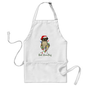 Pug Dog Bah Humpug Funny Kerstmis Standaard Schort
