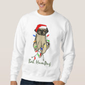 Pug Dog Bah Humpug Funny Kerstmis Trui (Voorkant)