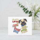 Pug Dog Best Friend Briefkaart (Staand voorkant)