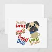 Pug Dog Best Friend Briefkaart (Voorkant / Achterkant)