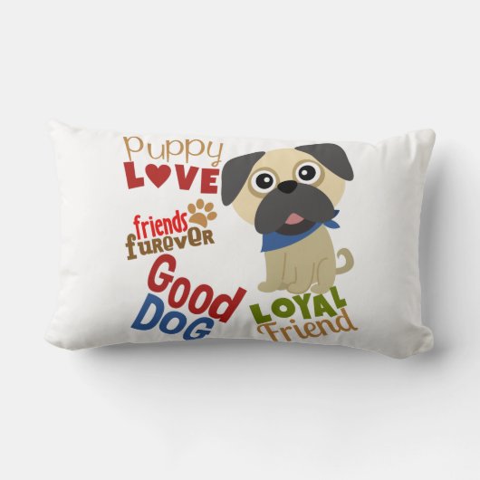 Pug Dog Best Friend Kussen (Achterkant)