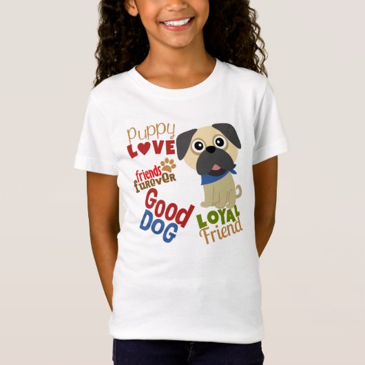 Pug Dog Best Friend T-shirt (Voorkant)