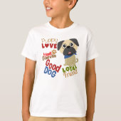 Pug Dog Best Friend T-shirt (Voorkant)