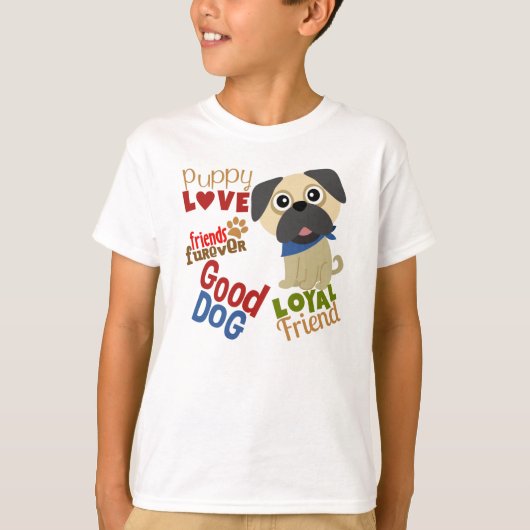 Pug Dog Best Friend T-shirt (Voorkant)