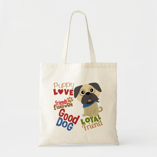 Pug Dog Best Friend Tote Bag (Voorkant)