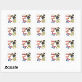 Pug Dog Best Friend Vierkante Sticker (Vel)