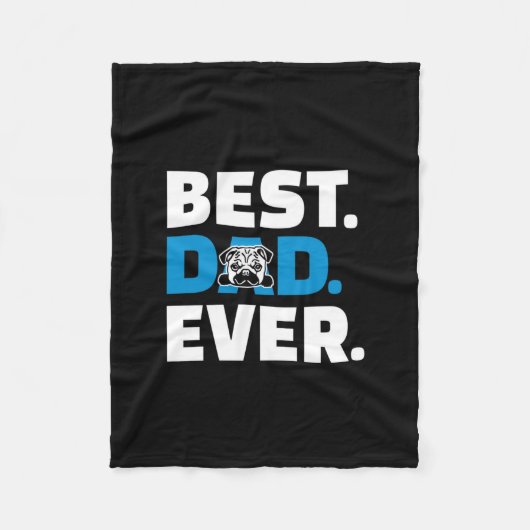Pug Dog Beste Pap Ooit Fleece Deken (Voorkant)