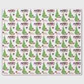 Pug Dog, Bird en Kerstboom Cadeaupapier (Vlak)