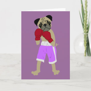 Pug Dog Boxing Ghandschoenen Boxer Kaart
