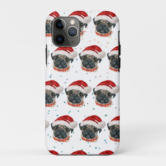 Pug Dog Breed Christmas Stars Case-Mate iPhone Case (Achterkant)