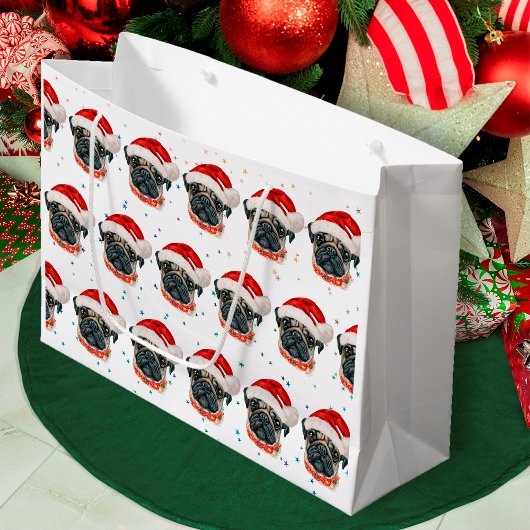 Pug Dog Breed Christmas Stars Groot Cadeauzakje