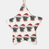 Pug Dog Breed Christmas Stars Keramisch Ornament (Links)