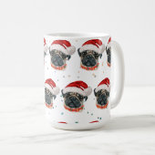Pug Dog Breed Christmas Stars Koffiemok (Voorkant rechts)