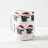 Pug Dog Breed Christmas Stars Koffiemok (Voorkant links)
