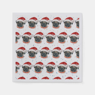 Pug Dog Breed Christmas Stars Servet