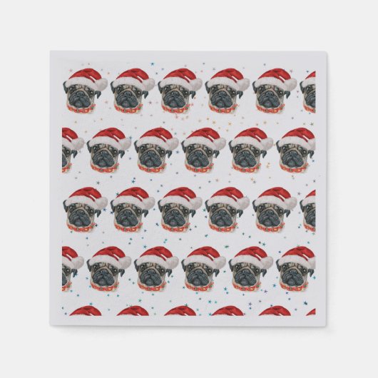Pug Dog Breed Christmas Stars Servet (Voorkant)