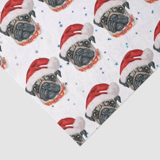 Pug Dog Breed Christmas Stars Tissuepapier (Detail)
