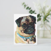 Pug Dog Briefkaart (Staand voorkant)